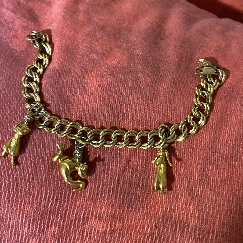 Disney Aladdin Sterling Gold plated Charm Bracelet limited edition